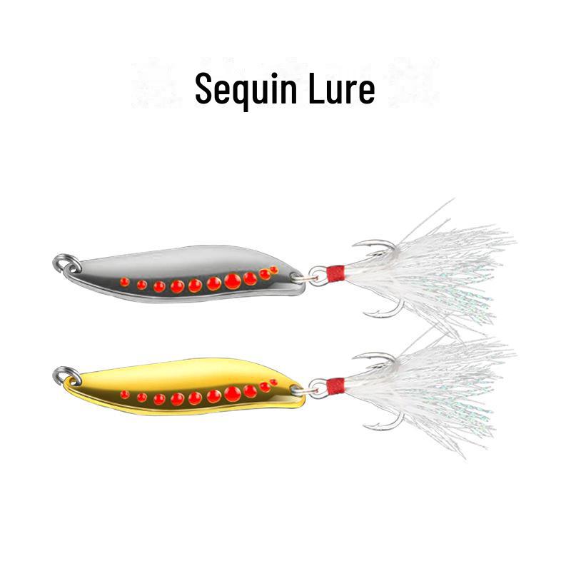 

«Приманка из цинкового сплава с перьевым крючком и блестками Red Dot Leech для дальних забросов» 5g/4.5cm