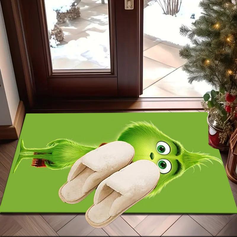 Green Monster Christmas Spirit Carpet, Chair Rug,Rug for Office Bedroom Living Rooms, Doormat Decor Fan Gift Christmas Gift