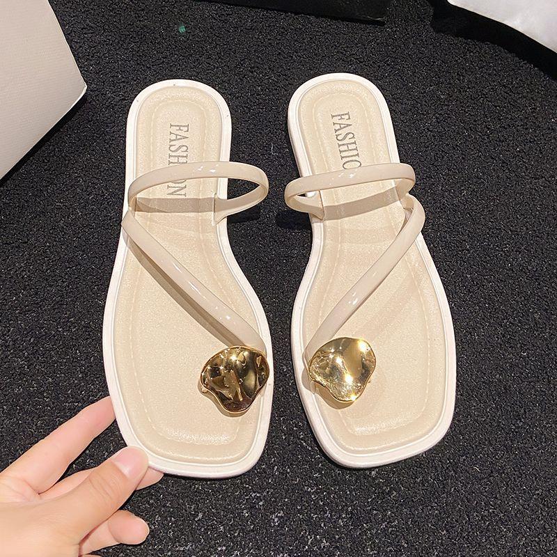 Woman Slippers Outside Shoes for Women on Beach Flat Sandals Promotion Easy Wears Summer Sale Footwear Shoe 2025 Luxury Slides