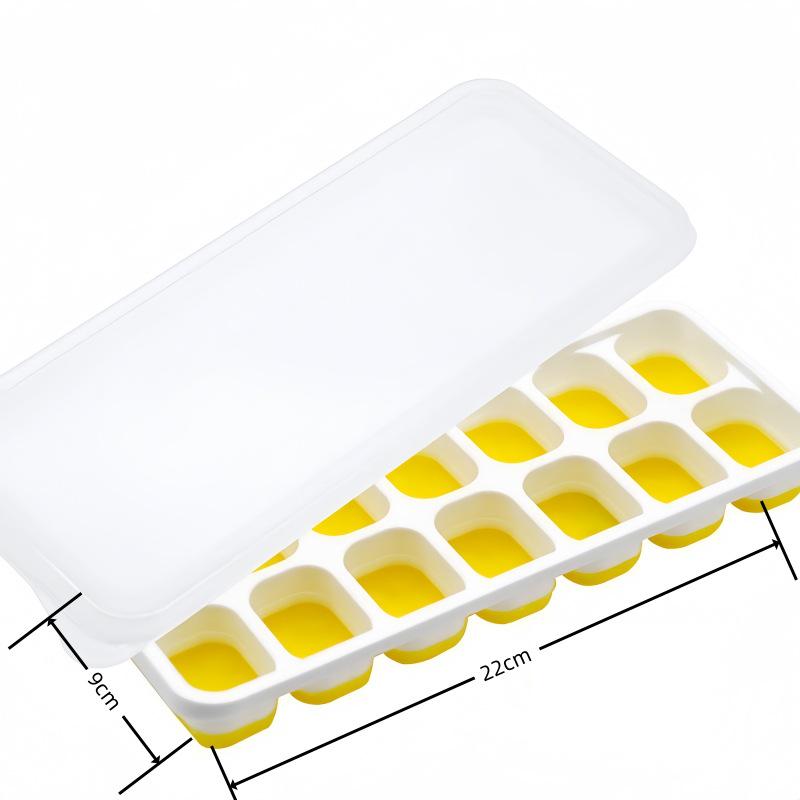 Cross-Border Ice Cube Tray - 14 Grids with Lid, Large Capacity Mold for Household Ice Storage
