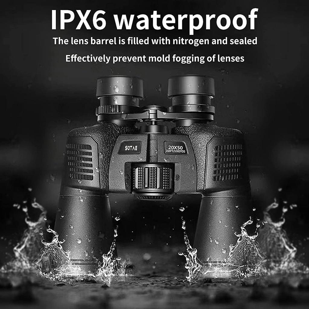 Waterproof 20x50 Binoculars for Powerful and Waterproof FMC BAK4 Prism Durable and Clear Binoculars for Bird Watching Hunting Traveling Outdoor Sports