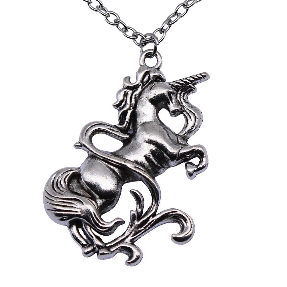 Horse Head Pendant Necklace Equestrian Cowboy Western Style Jewelry 45cm or 70cm long chain