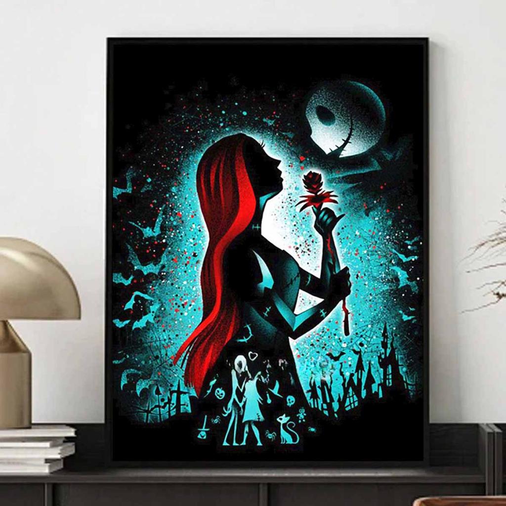 Full Round Diamond Painting Red-haired Skeleton Art Rhinestone Picture Mosaic DIY 5D Cross Stitch Embroidery Home Decoration