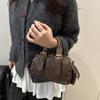 Trend Y2K Retro Rivet Shoulder Bag Spicy Girl Vintage Underarm Bag Pu Leather Handbag Locomotive Bowling Bag