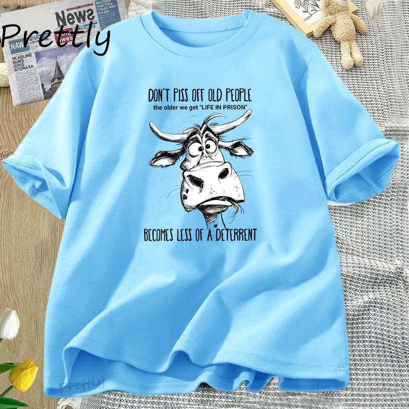 

Dont Piss Off Old People TShirt Unisex Women Clothes Gift for Grandparents RetireUnisext TShirt Funny Tees Cotton Short Sleeve Top 4XL