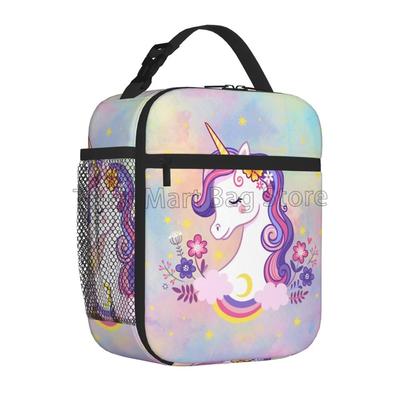 Cute Cartoon Unicorn Insulated Lunch Bag Waterproof Thermal Lunch Box Reusable Portable Cooler Bento Tote Bags for Women Girls