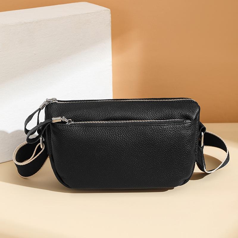 Сумка-кошелек из натуральной кожи с большим количеством отделений, стильный, элегантный, многофункциональный, для женщин, с чувством стиля чёрный