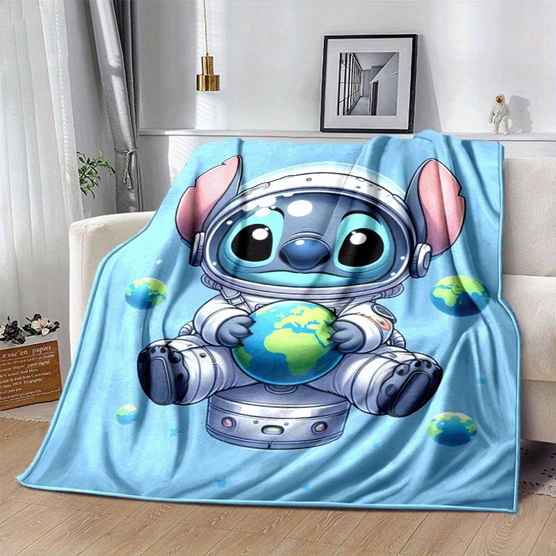 1pc Cute Stitch Printing Blanket - Soft, All-Season Throw for Living Room, Bedroom,Personalized Gift with Adorable Cartoon Design