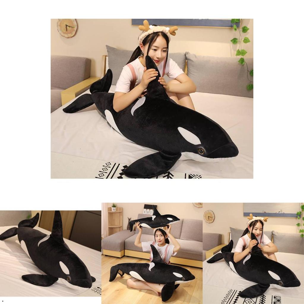 Realistic Killer Whale Plush Toy Soft And Cuddly Ocean Sea Life Stuffed Animal Pillow Doll