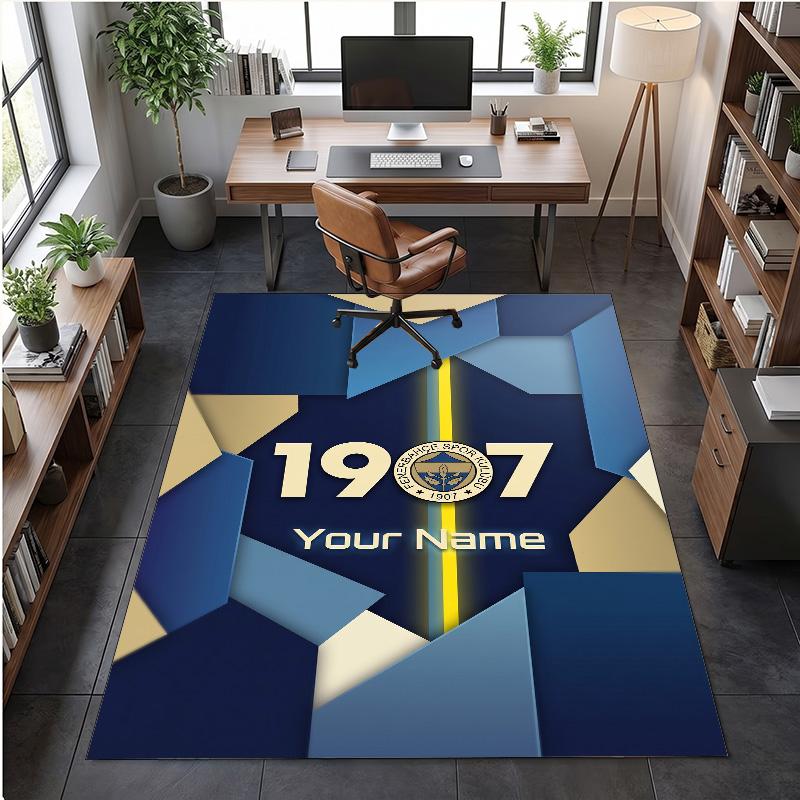 Crystal Velvet Rug Fenerbahçe FC Print Custom Name Text Floor Mat Home Decor