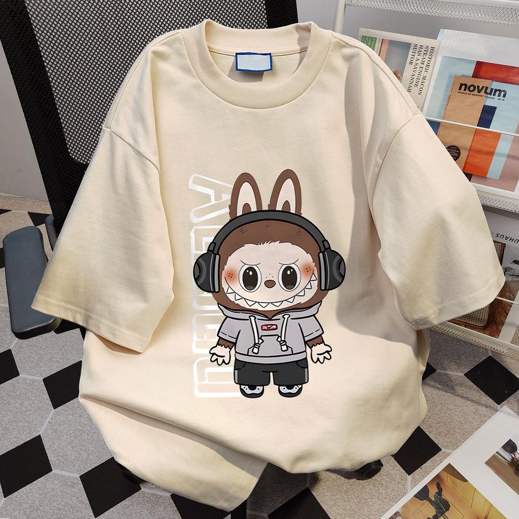 LABUBU Women's and Girls' Popular T-shirt Cute and Comfortable Cartoon Summer Casual Top