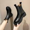Chelsea boots handsome locomotive cigarette tube short boots women's 2026 new autumn and winter British style medium tube black Martin boots women