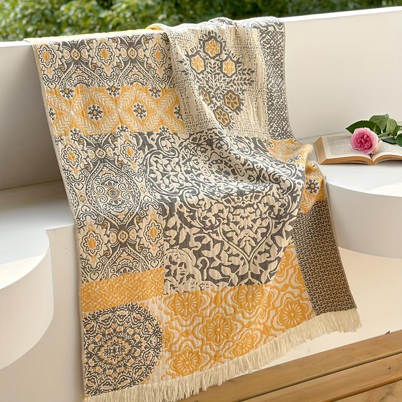 

150x73cm Pure Cotton Towel Fantasy Garden Tassel Towel and Skin Friendly Suitable for Home Swimming Beach Ideal Shower Supplies 150x73cm&1pc