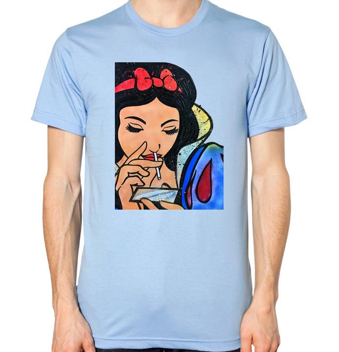 

Princess Sniffing Cocaine T-Shirt Funny Parody Coke Drugs Lines Top 4XL