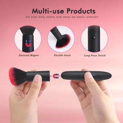 Electric Cosmetic Brush Loose Powder Foundation Blush Brush  Adjustable 10 Gears Vibration Washable Rechargeable Beauty Tools