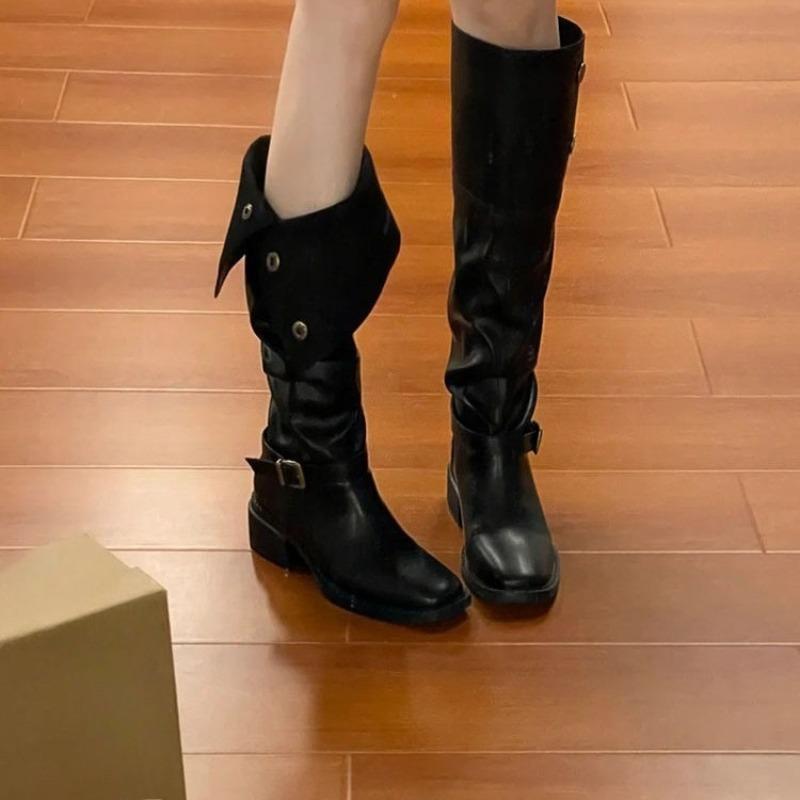 Niche Shoes, High Boots for Women, Thick-heeled, Retro, Knee-length Long Boots for Women