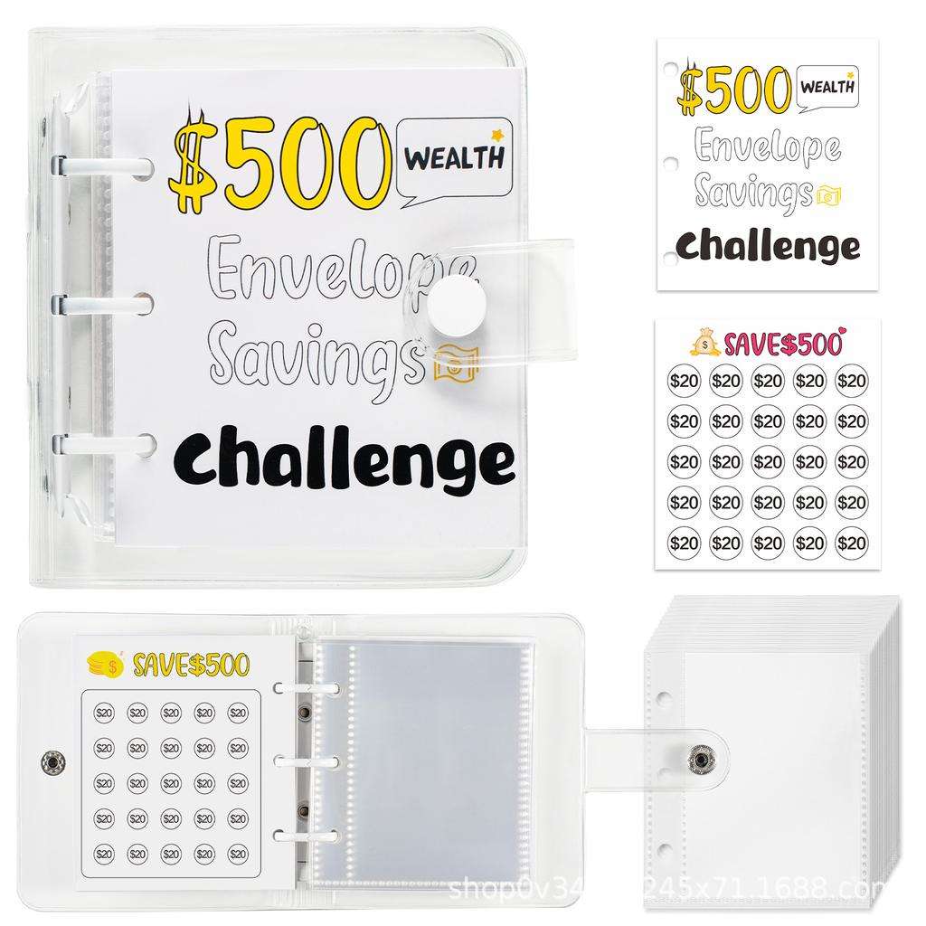 PVC Savings Challenges Book Mini Envelope Savings Challenge Easy To Use Money Saving Binder Kids