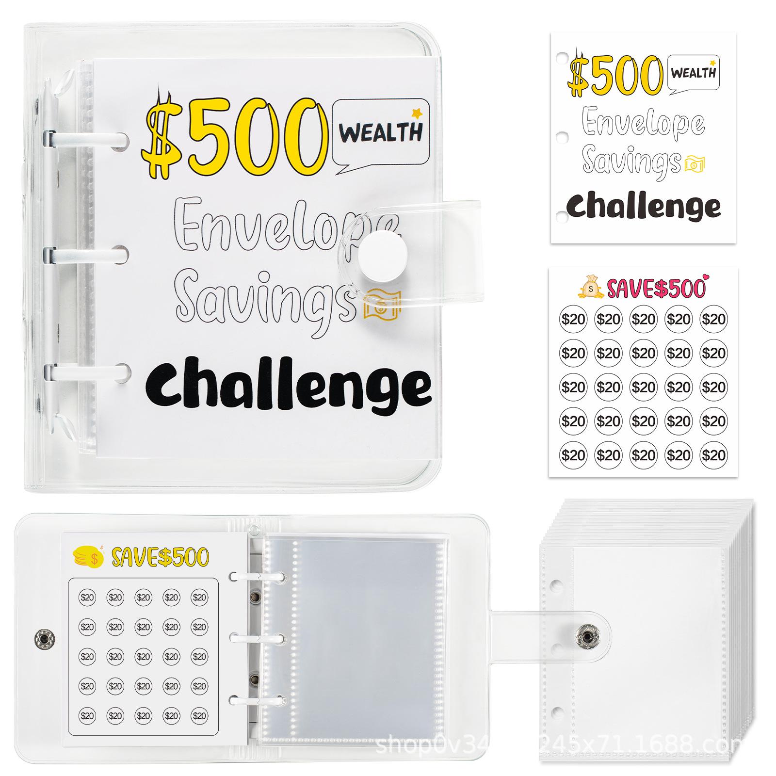 

$150/300/500/1000 Savings Challenges Book Mini Mini Budget Binder Save Money 1000 белый