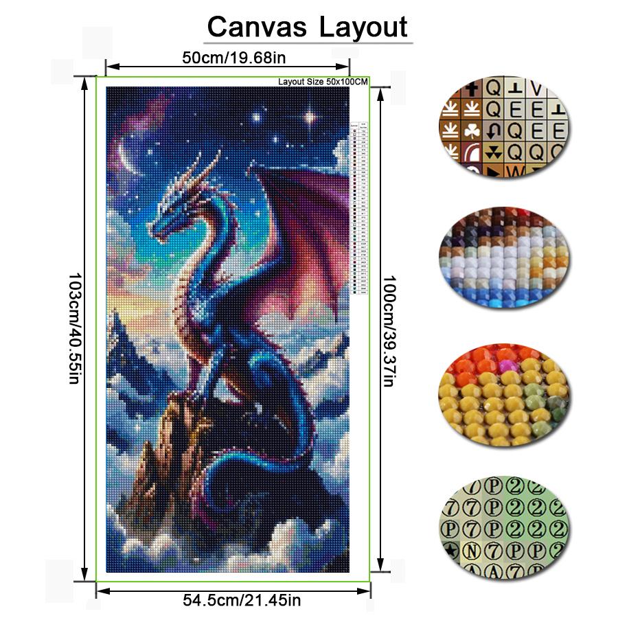 Diy Diamond Mosaic Dragon Large Size Diamonds Painting Animals Full Drill Rhinestone Embroidery Jewelry Cross Stitch Kits Wall Decor
