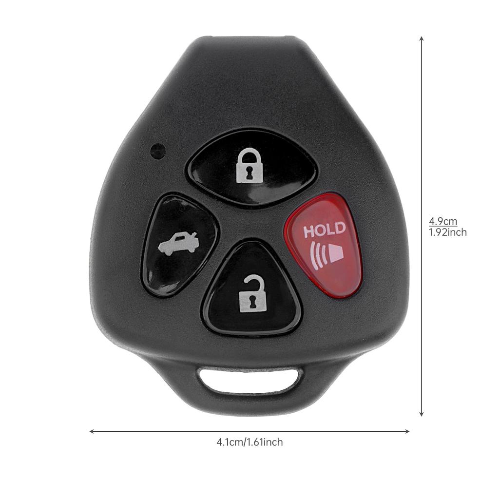 4 Buttons Key Fob Shell Replacement Wear-resistant Universal Fit for Corolla RAV4 Yaris Venza Models