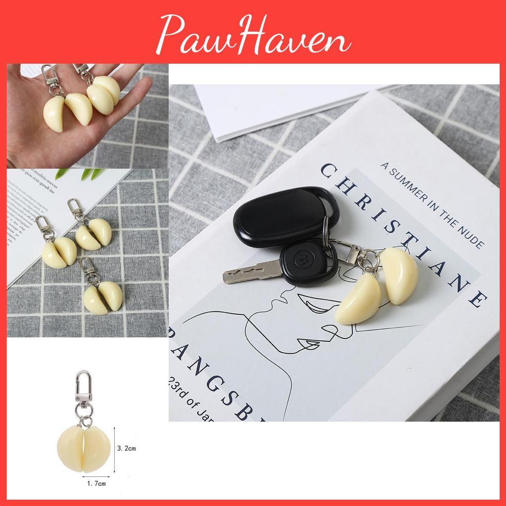 1 Garlic Clove Door Buckle Keychain Realistic Food Toy Personalized Bag Pendant Direct Supply From Manufacturer