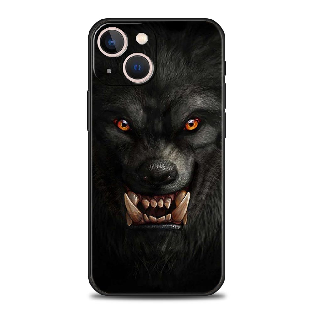 Animal Lion Wolf Tiger Phone Case For iPhone 17 16 15 Pro Max 11 12 13 14 7 8 Plus SE 2020 X XR XS Cover Soft Black