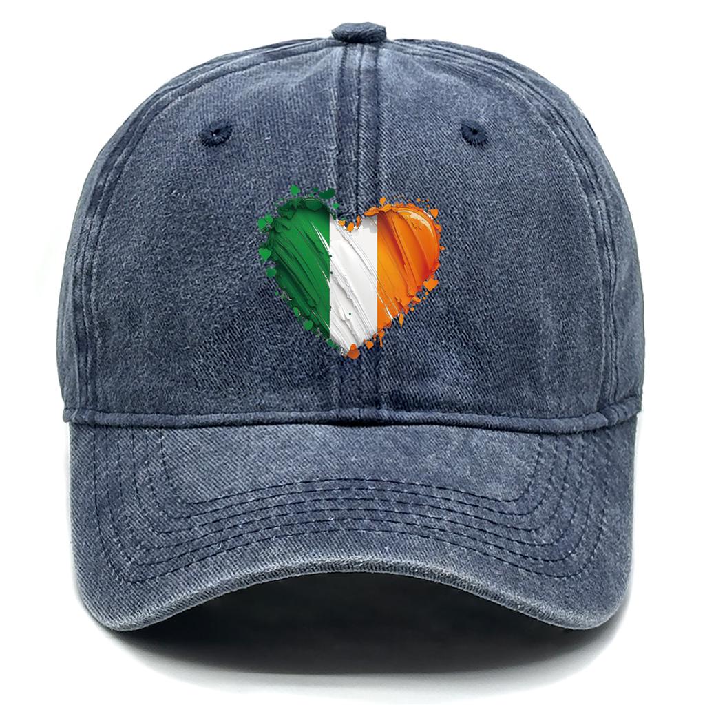 Heart Flag of Ireland Print Adjustable Hats For Woman Solid Color Fashion Snapback Baseball Caps Perfect For Daily Wear