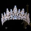 DIEZI Baroque Luxury Opal Crystal Tiara Crown For Women Wedding Party New Elegant Bridal Bride Flower Crown Hair Accessories