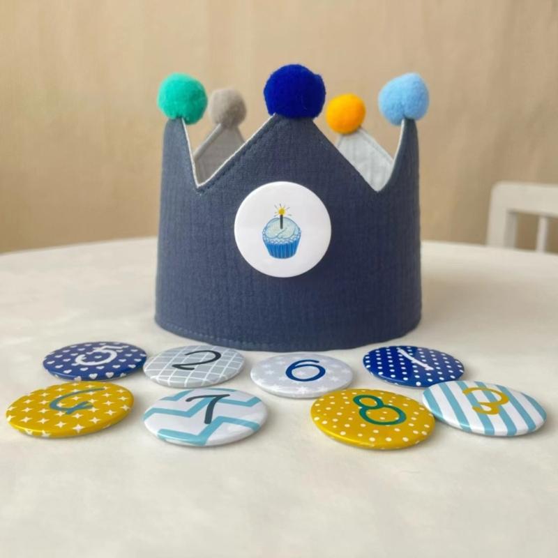 Schönes Design Wiederverwendbarer Geburtstagshut Krone für Kinder Happy Birthday Hut Baby Geburtstag Foto Requisiten Geburtstagsparty Deko-