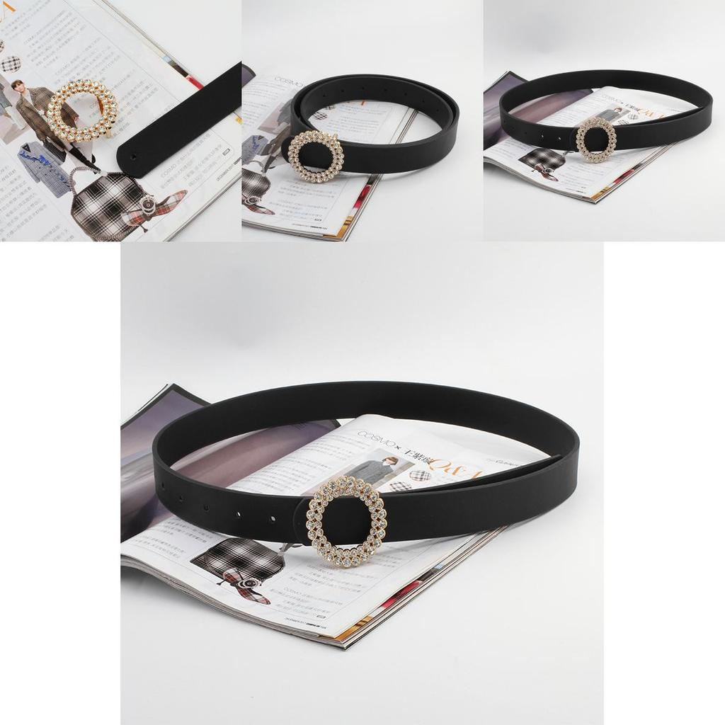 Ethnic Inspired Crystal Waterdiamond Faux Leather Belt With Alloy Snap For Women