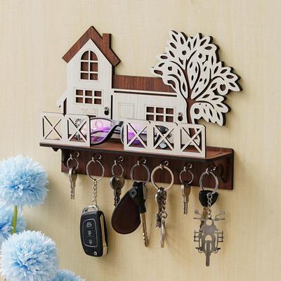 Schlüsselhalter aus Holz für Hausschlüssel mit mobiler Ladefunktion und Fernbedienungsständer für Heim-/Bürodekor, Schlüsselhalter