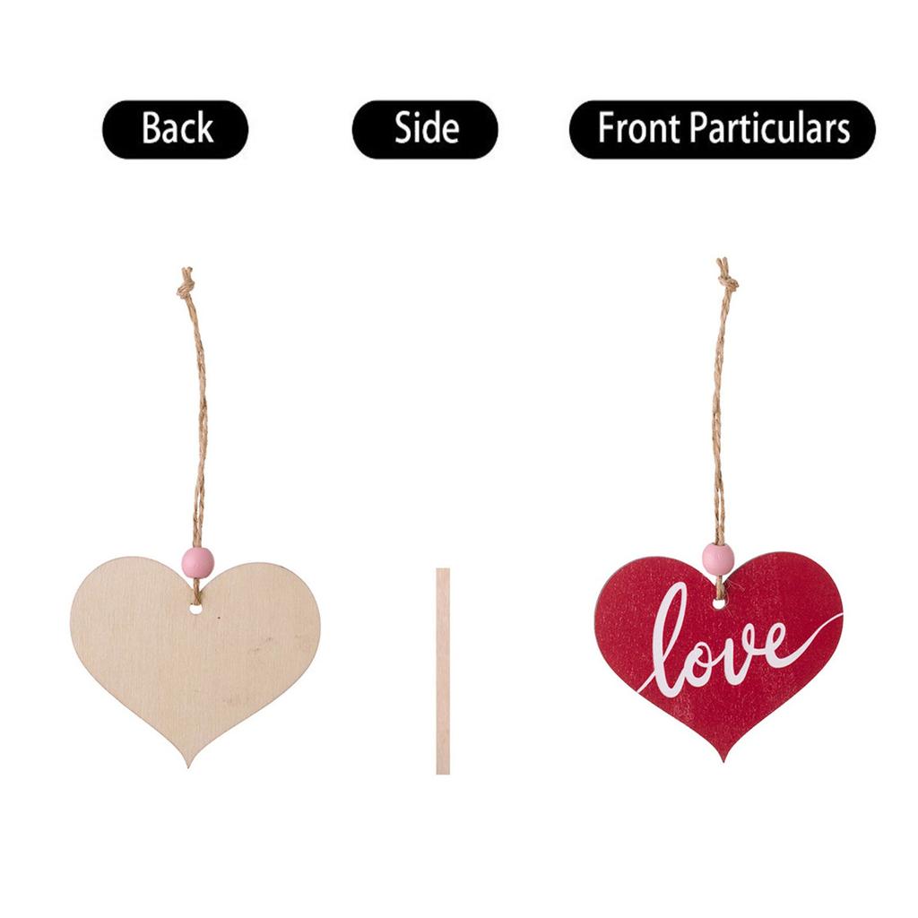 Kolorowy drewniany wisiorek, przenośny wisiorek walentynkowy, odpowiedni dla pary brelok z motywem miłosnym