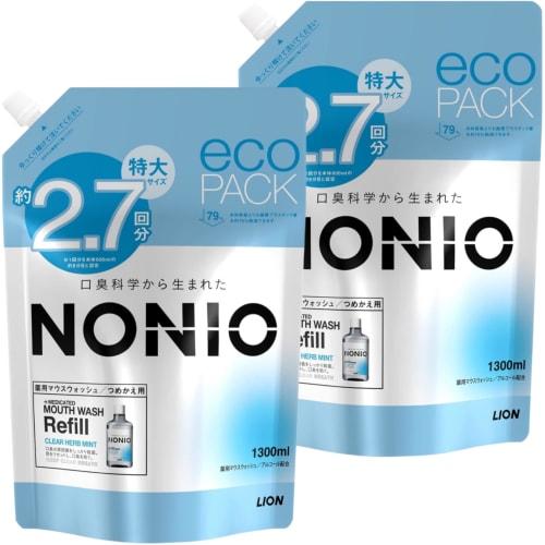 

[.co.jp Exclusive] [Bulk Purchase of 2] Nonio Mouthwash Clear Herb Mint, Large Capacity, 1300ml x 2