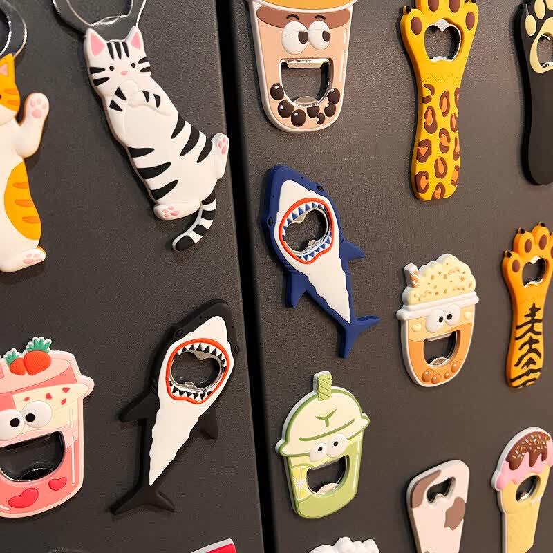Cute Cartoon Bottle Opener Fridge Magnet