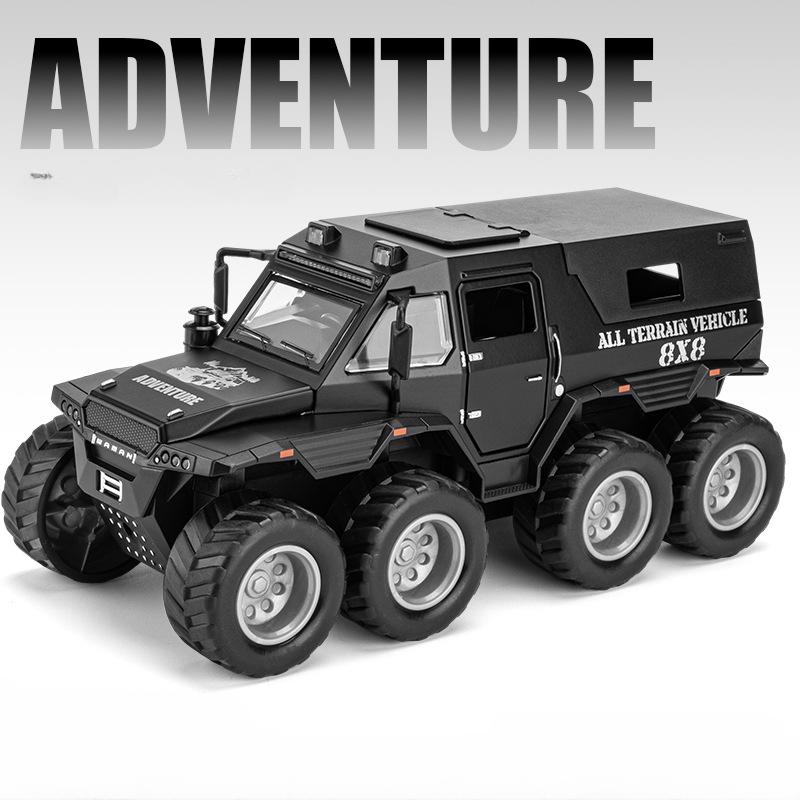 

1/32 литая модель автомобиля русский квадроцикл Avtoros Shaman 8x8 металлический транспорт модель автомобиля имитация звука и света коллекция подарков матовый черный
