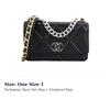 Chanel 19Bag Shiny Lambskin, Gold & Silver & Platinum Metal Crossbody Bag Mini Women's Black AP0957-B07327-94305