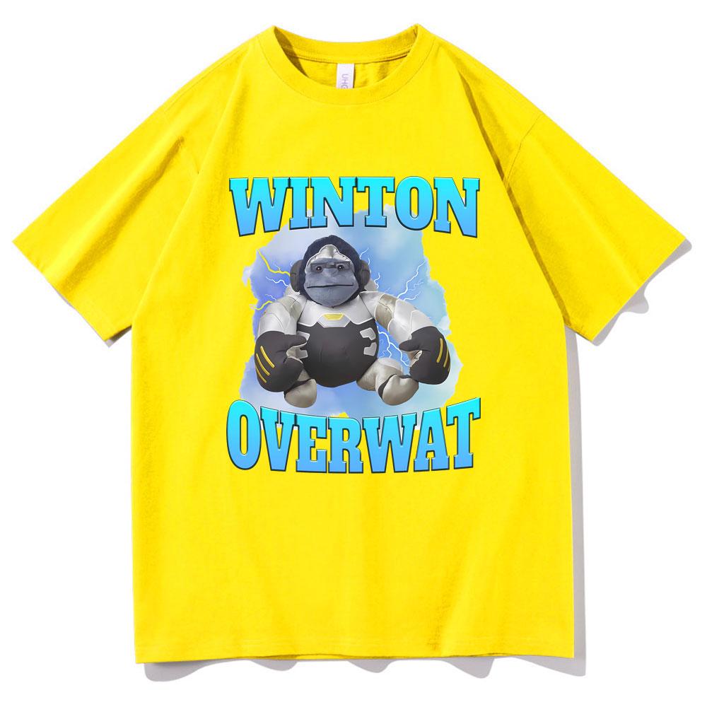 Winton Overwat Meme Funny Meme Tshirt Mens Summer Tees Men Women Fashion Oversized Streetwear Male Vintage Casual Loose Tshirt