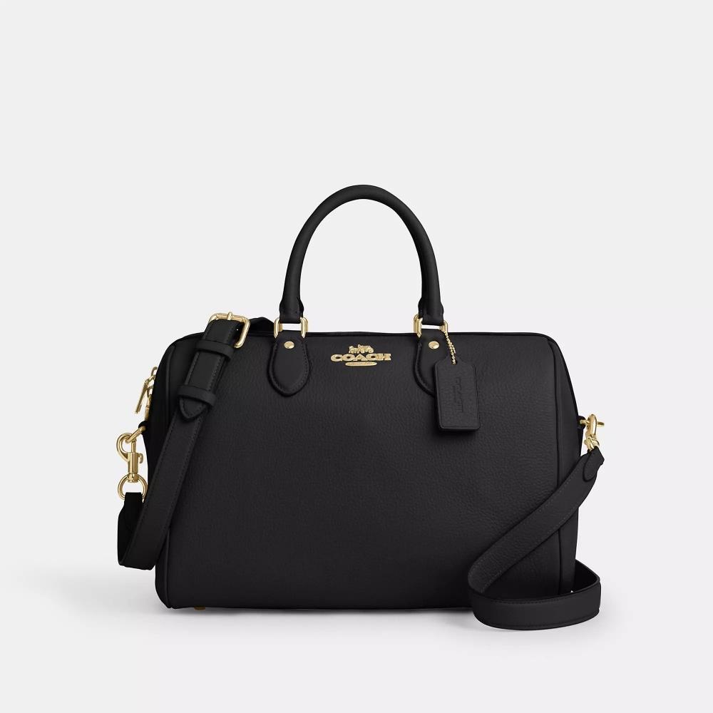 Coach Rowan Large Satchel Bag Gold Black