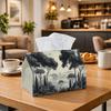 1pc Vintage Etching Forest Tissue Box | Monochrome Mist Napkin Storage Box, Suitable for Rolls/Facial Tissues/Single Sheets, Multi-functional Storage 