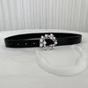Luxurious Waist Belt with Pearl Circle Pin Buckle for Woman Jeans Skirt Decors