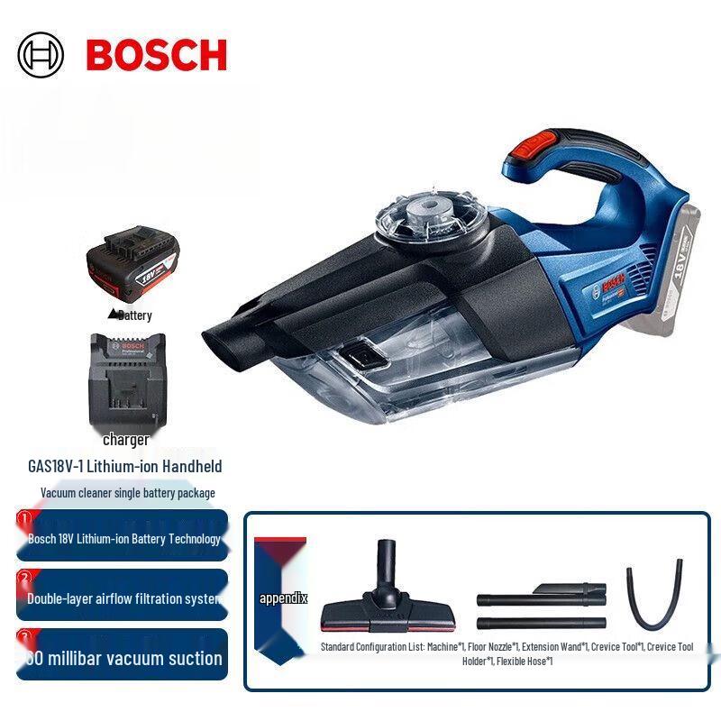 Bosch GAS18V-1 Cordless Handheld Vacuum Cleaner CN plug (adapter included)