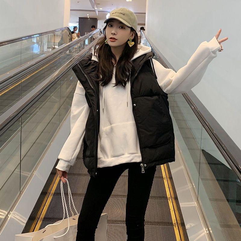 Vest Women Hooded Cotton Vest Jacket