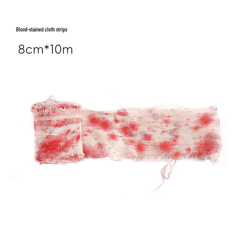 Halloween Blood-Spattered Gauze & Warning Tape Decorations