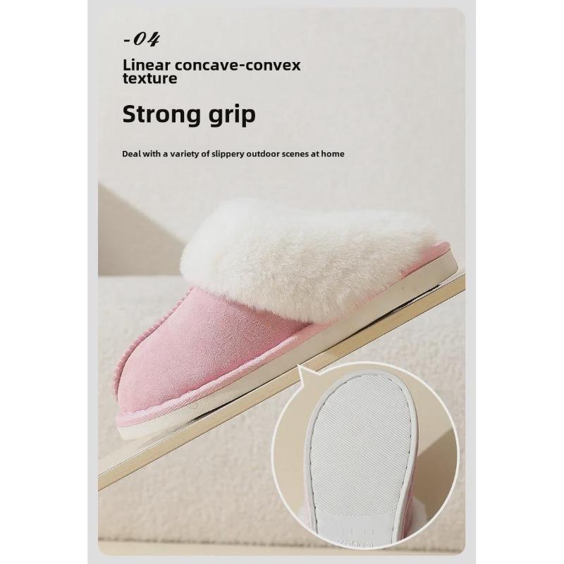 Extra teplé semišové kožešinové pantofle pro muže a ženy - vnitřní protiskluzová tlustá podrážka zimní domácí obuv