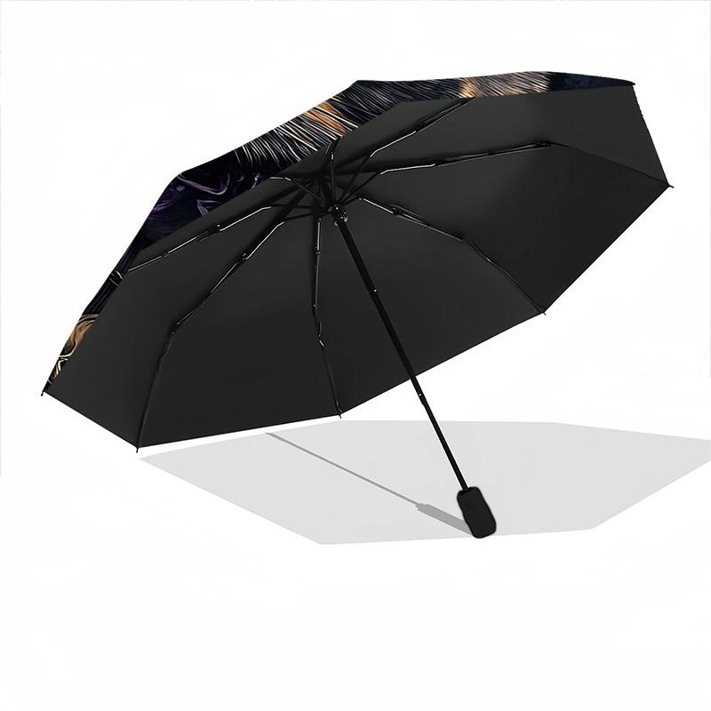 1pc Witch Cat Automatic Folding Umbrella, Lightweight Retractable Compact Travel Umbrella, 8-Rib Sturdy Frame, Fine Outdoor Umbrella050