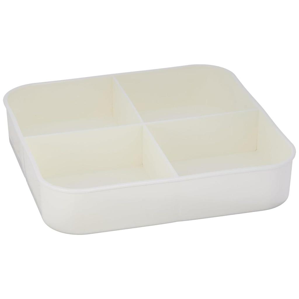 Airtight Dry Fruit Container With Serving Tray & Lid | Plastic Dry Food Storage Box | for Gifting | Multi-Purpose Box | 4-Section Serving Set |