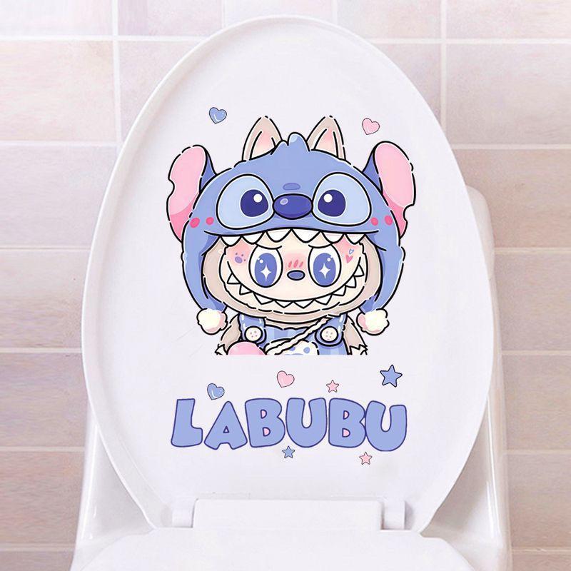 Labub Toilet Sticker Toilet Toilet Toilet Toilet Decorative Film Cute Bathroom Waterproof Sticker