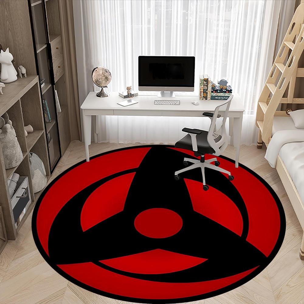 1pc Ninja Symbol Office Round Area Rug,  Under Office Chairs Bedroom Living Room Home Decor a0926090