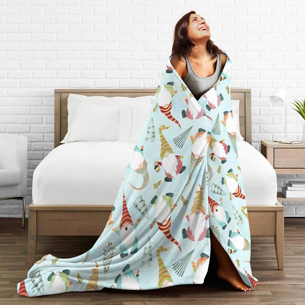 Holiday Festive Blanket Picnic Flannel Throw Blanket For Home Decor Super Warm Quality Bedspread Birthday Present