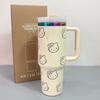 40oz Stainless Steel Tumbler with Handle, Double Wall Vacuum Insulated Mug, Portable Car Cup, Large Capacity Travel 